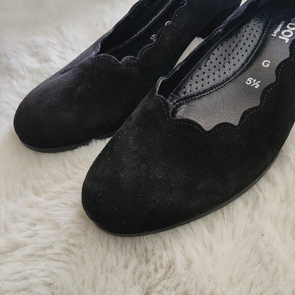 NEW Gabor Gigi Classic Scalloped Suede Block Heel Pump | UK 5.5 / US 8 | NEW - Picture 7 of 8